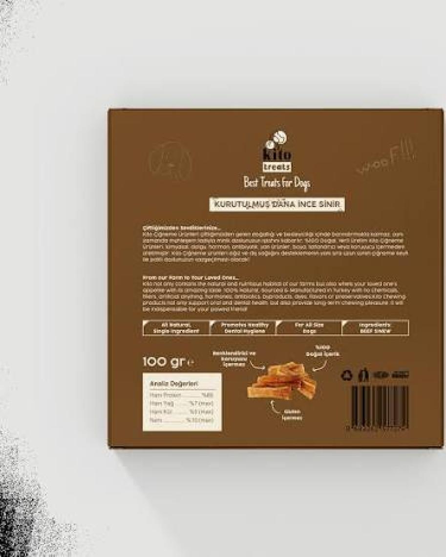 Kito Dana İnce Sinir Çiğnemelik Köpek Ödül Maması %100 Doğal, Glutensiz, Organik 100 gr