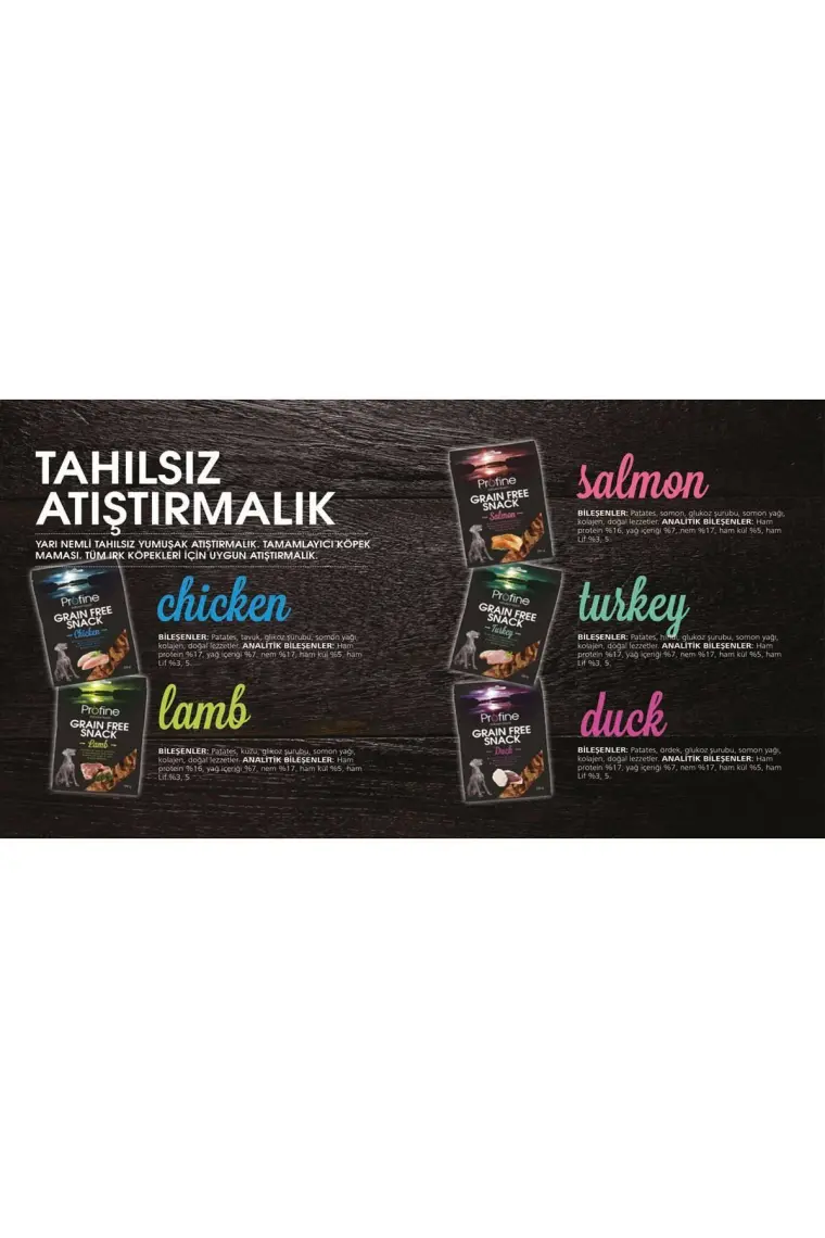 Profine Grain Free Yarı Nemli Tahılsız Hindi Etli Leziz Köpek Ödülü 200 Gr fd*