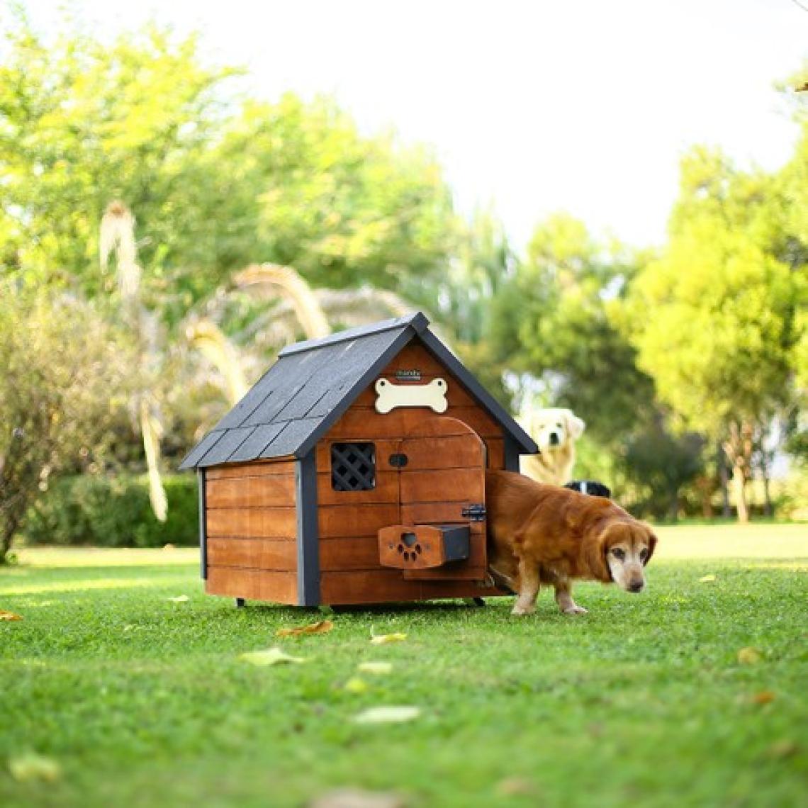 Mandu Isı Yalıtımlı Medium Ahşap Köpek Kulübesi