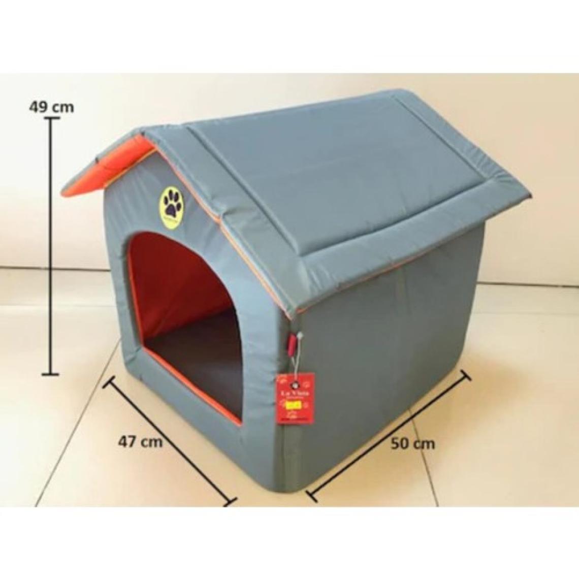 La Vista  Kedi Köpek Kulübesi Yatağı Çatılı Açık Gri Dış Mekan Büyük Boy