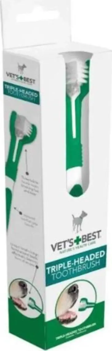 Vet's Best Köpekler İçin 3 Başlı Diş Fırçası