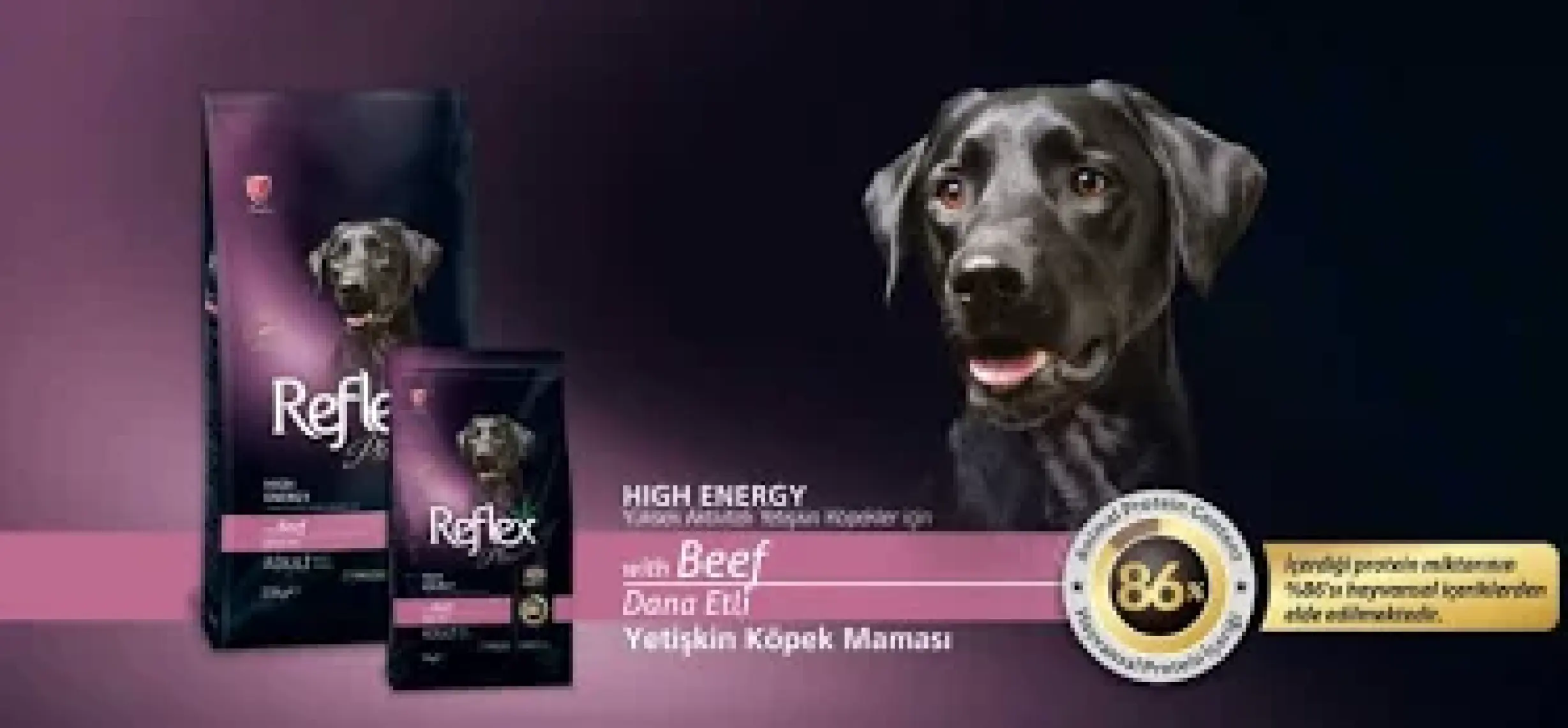 Reflex  Plus Yüksek Aktiviteli Yetişkin Köpekler İçin Dana Etli Köpek Maması 3 Kg