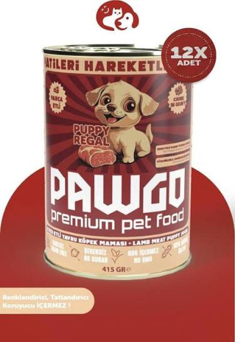 PAWGO Pupy Regal | Kuzulu Yavru-Mini Irk | 400 gr x 12 |  Parça Etli | Köpek Yaş Mama