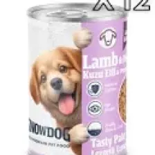 Snow Dog Premium Kıyılmış Kuzu Etli Yavru Köpek Konservesi 12 ADET*400 G