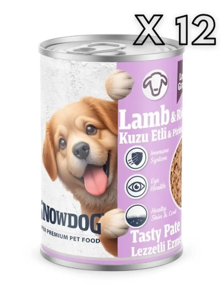 Snow Dog Premium Kıyılmış Kuzu Etli Yavru Köpek Konservesi 12 ADET*400 G