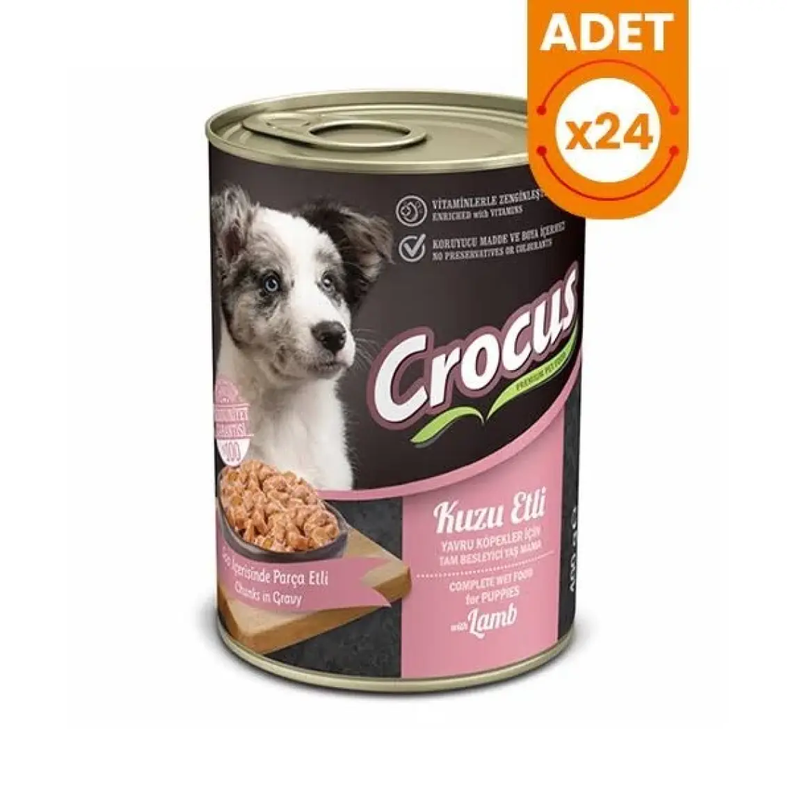 Crocus Kuzu Etli Yavru Yaş Köpek Maması 400 Gr