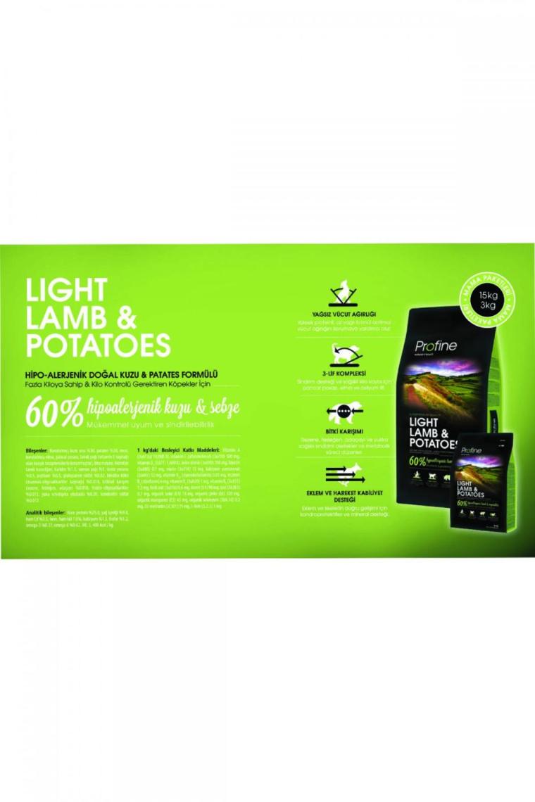 Profine Düşük Tahıllı Light Adult Kuzu Etli Patatesli 3 kg Yetişkin Köpek Maması