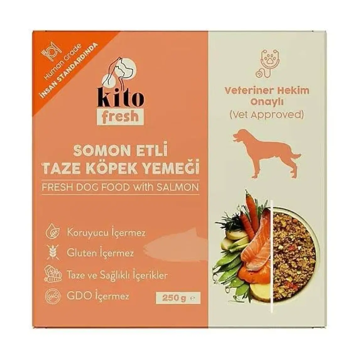 Kito Fresh Tavuk Etli Taze Köpek Yemeği, 250GR