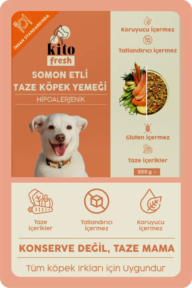 Kito Fresh Tavuk Etli Taze Köpek Yemeği, 250GR