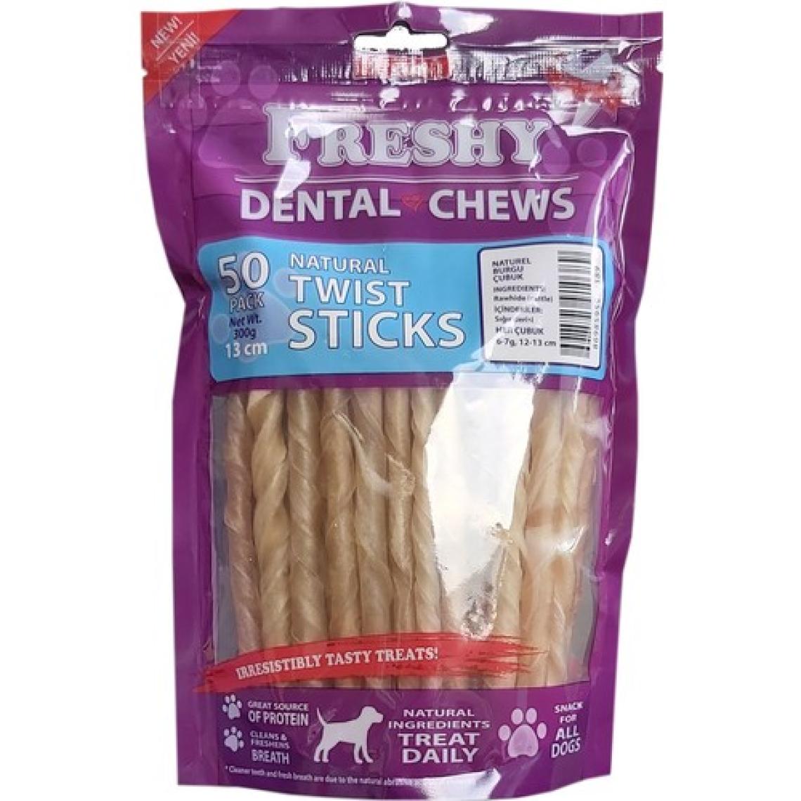 Freshy Dental Twists - Naturel Burgu Çubuk - 50'li Maxi Paket