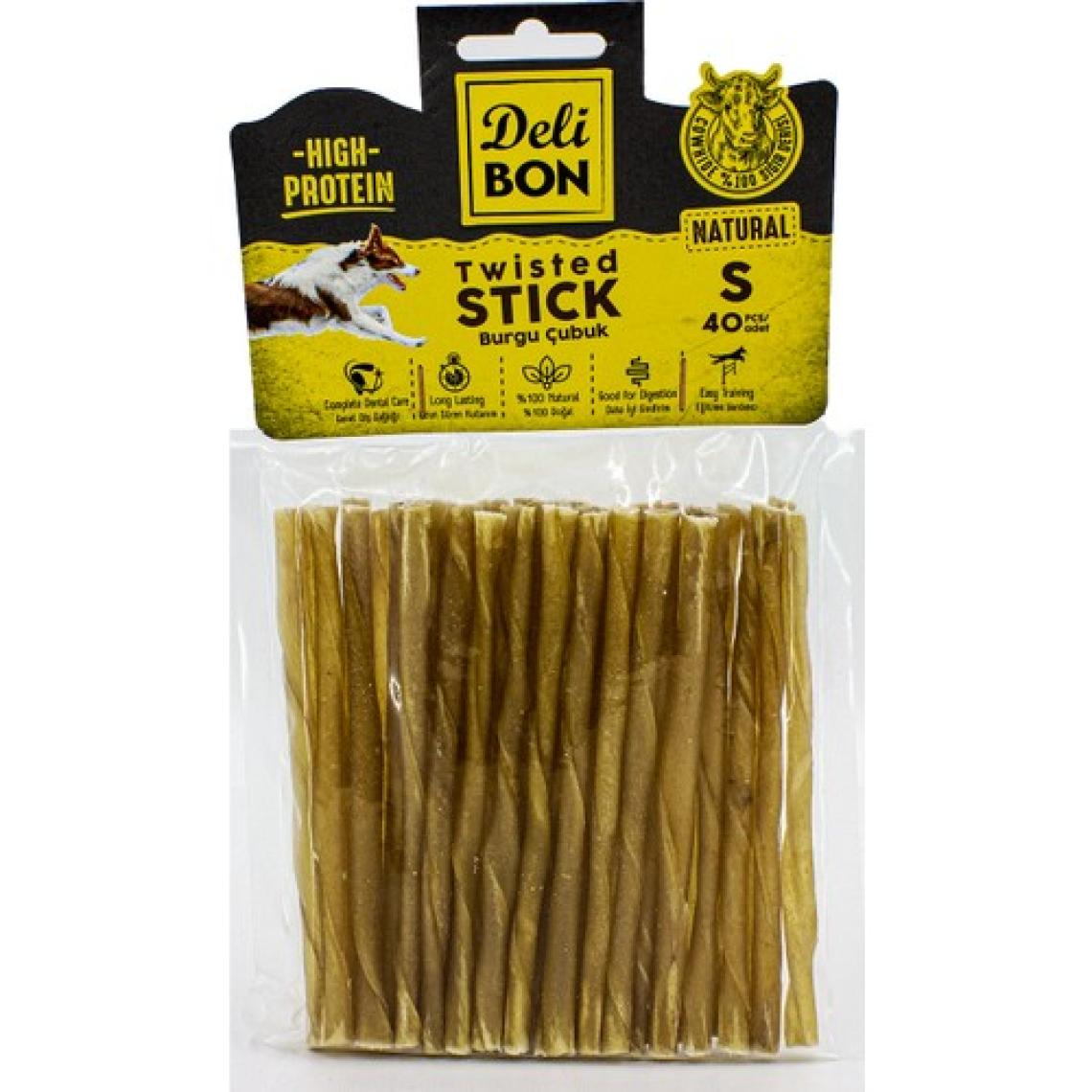 Delibon Deri Twisted 40'lı İnce Natürel Burgu Çubuk