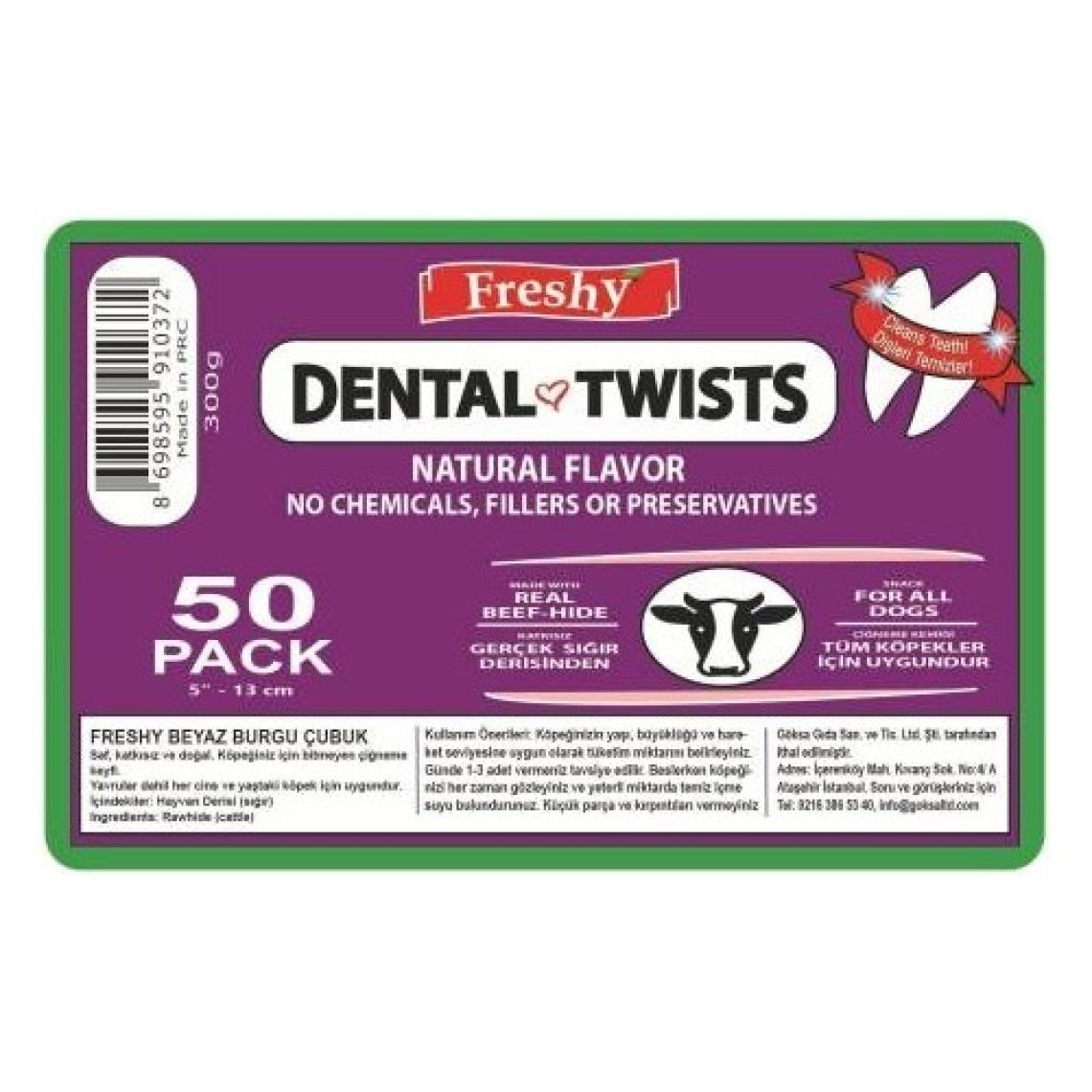 Freshy Dental Twists - Sütlü Burgu Çubuk - 50'li Maxi Paket