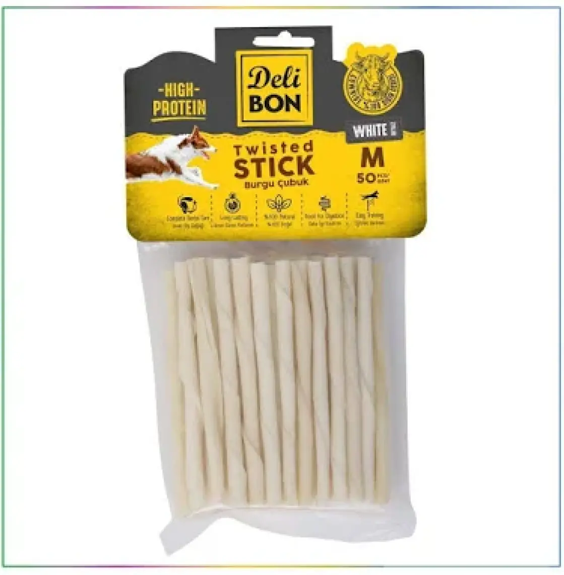 Delibon Burgu Çubuk Orta Boy 50'li Paket Beyaz