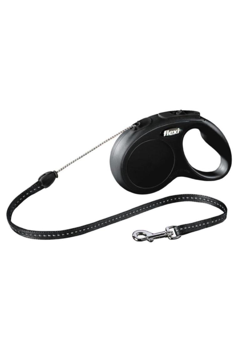 Flexi New Classic 5 m İp Medium Siyah Otomatik Köpek Tasması