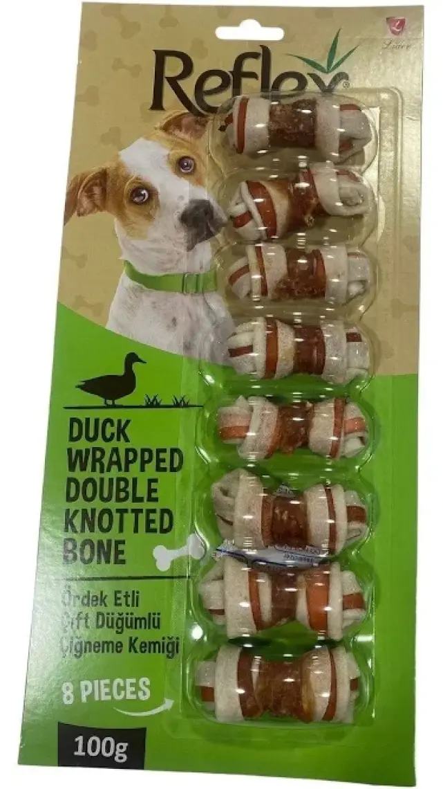 Reflex Ördek Etli Çift Düğümlü Çiğneme Kemiği 100 gr