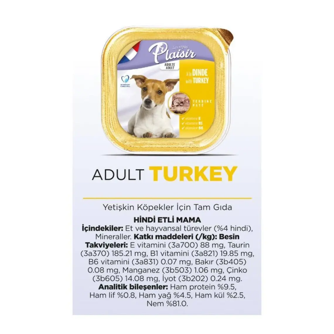 Plaisir Hindili Pate Köpek Konservesi 150 gr