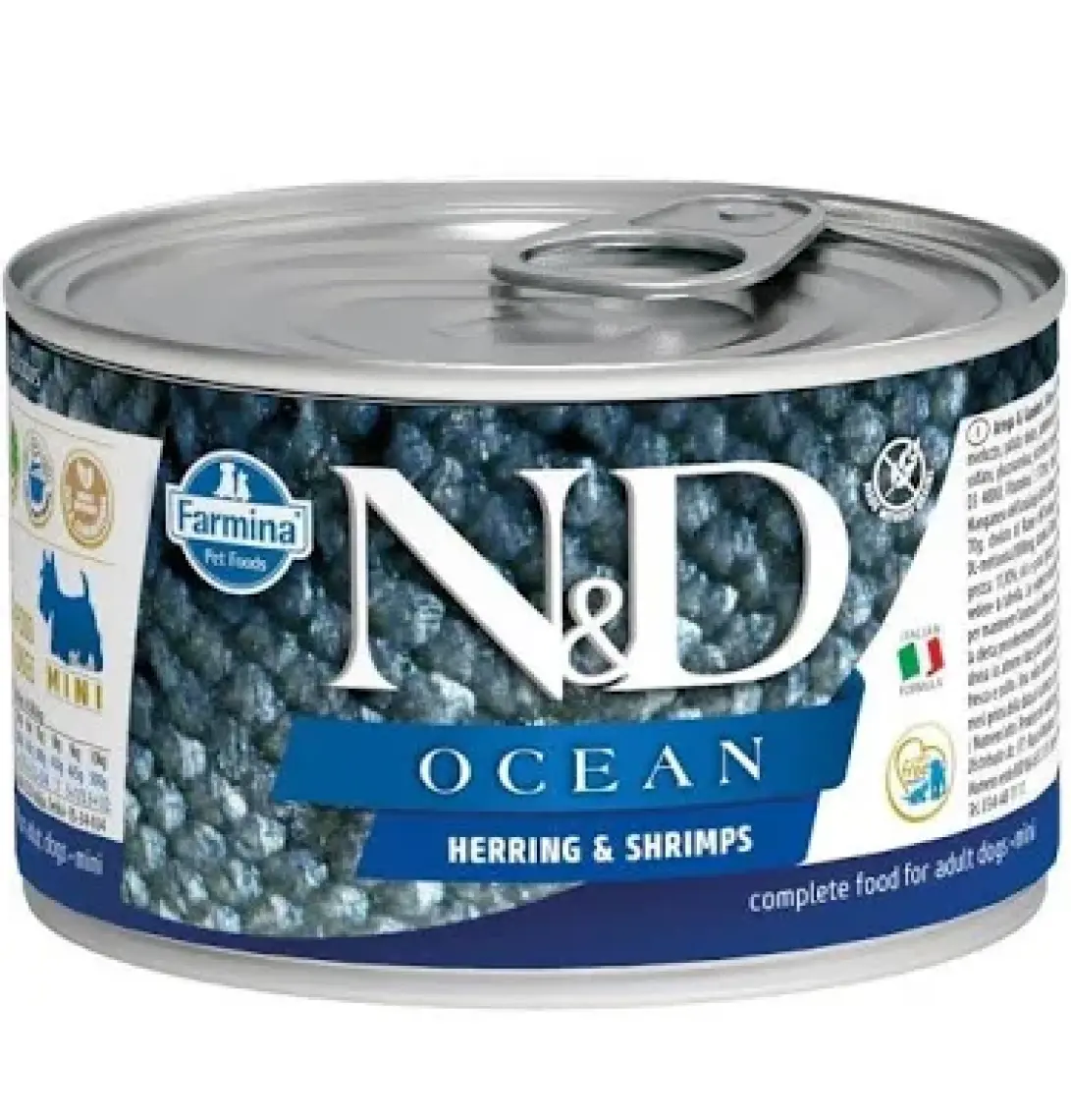 Nd Mini Ocean Ringa Balıklı Karidesli Köpek Konservesi 140 gr