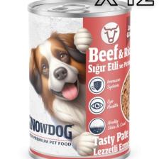 Snow Dog Premium Kıyılmış Sığır Etli Köpek Konservesi 12 ADET*400 G