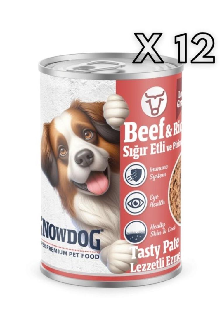 Snow Dog Premium Kıyılmış Sığır Etli Köpek Konservesi 12 ADET*400 G