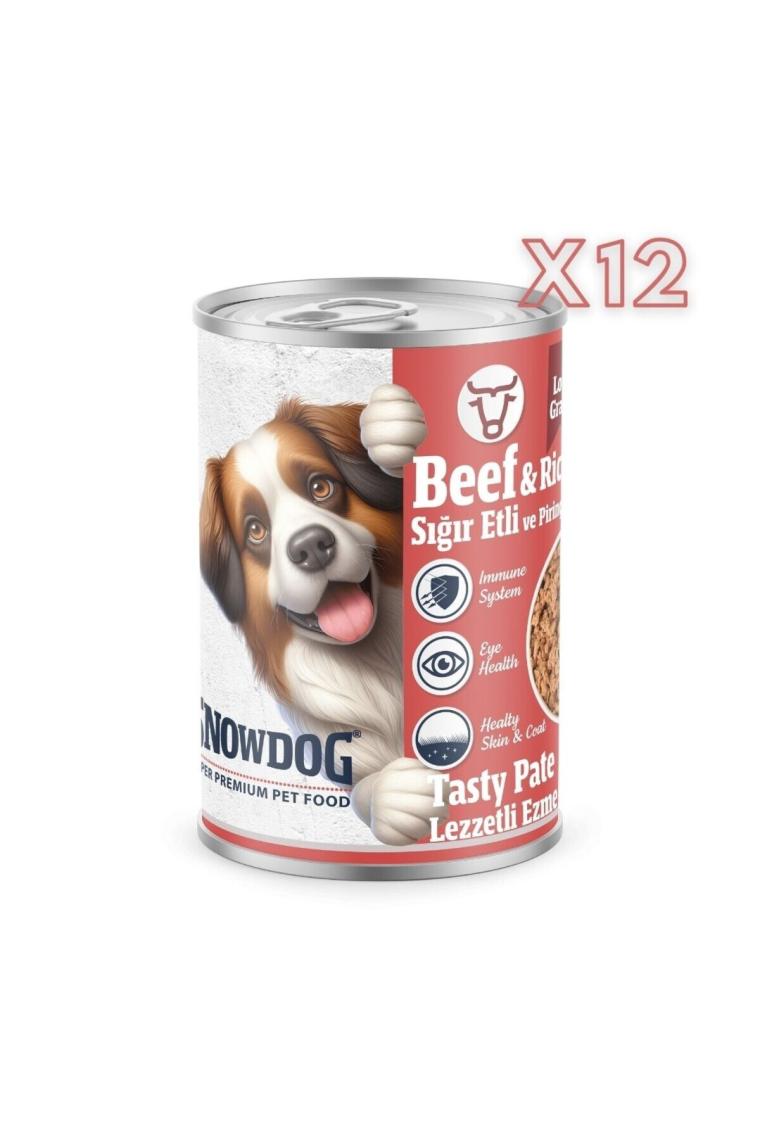 Snow Dog Premium Kıyılmış Sığır Etli Köpek Konservesi 12 ADET*400 G