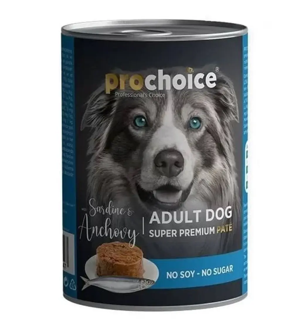 Pro Choice Sardalya Ve Hamsi Etli Şekersiz Ezme Yetişkin Köpek Konservesi 400gr