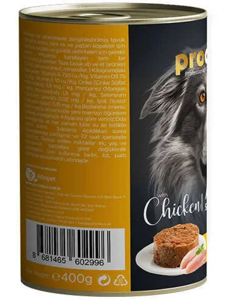 Pro Choice Chicken Tavuk Etli Tahılsız Köpek Konservesi 400 gr