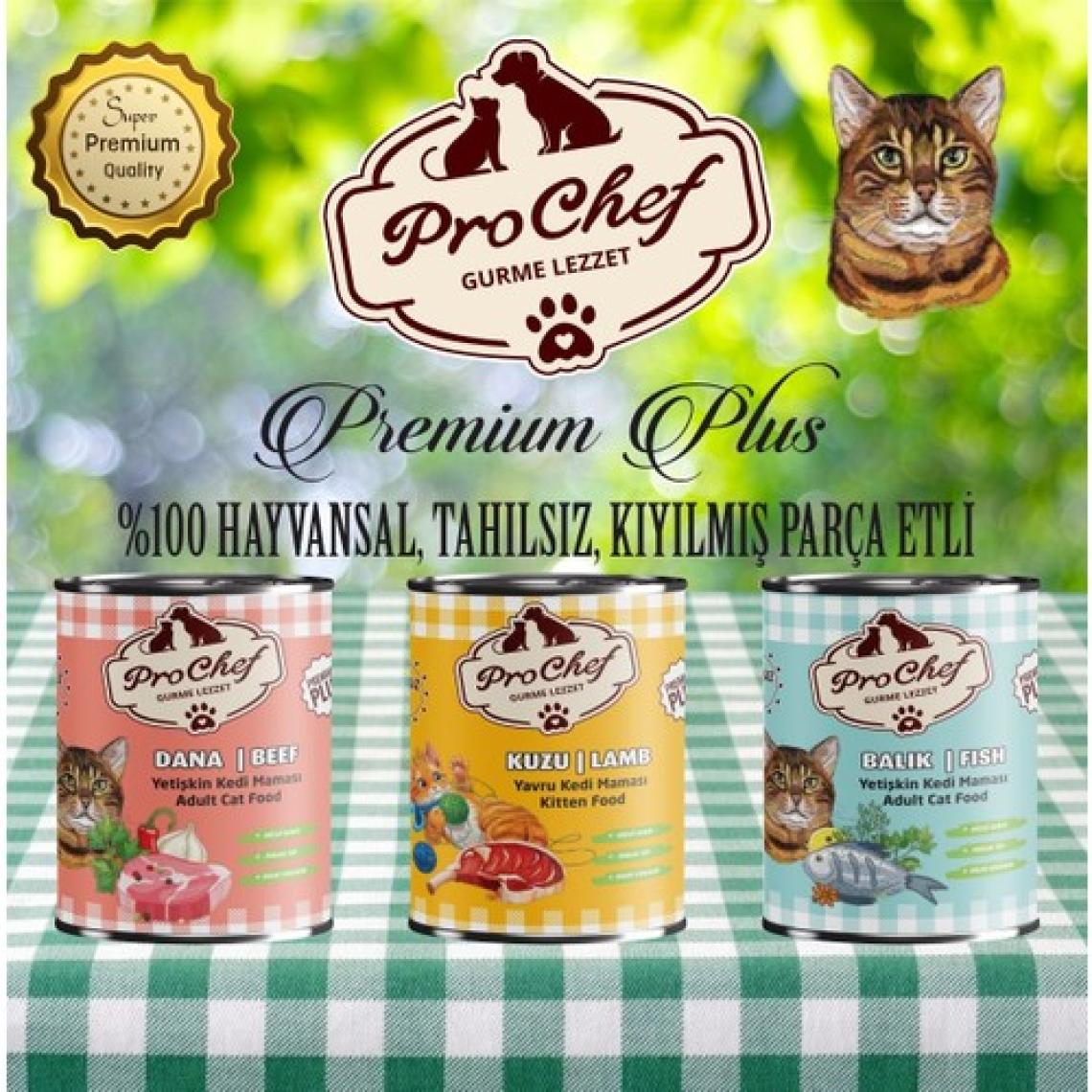 Prochef 24 Adet Premium Plus Yetişkin Köpek Maması | 415 gr Dana Etli Konserve Yaş Mama