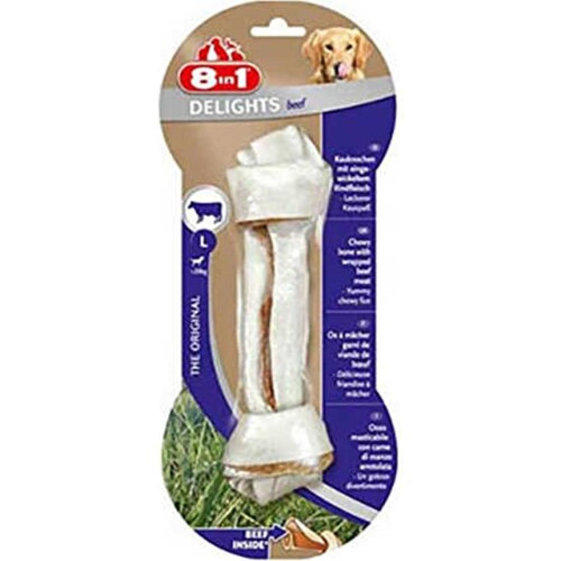 8in1 Delights Bones Biftekli Köpekler İçin Ağız Bakım Kemiği Large