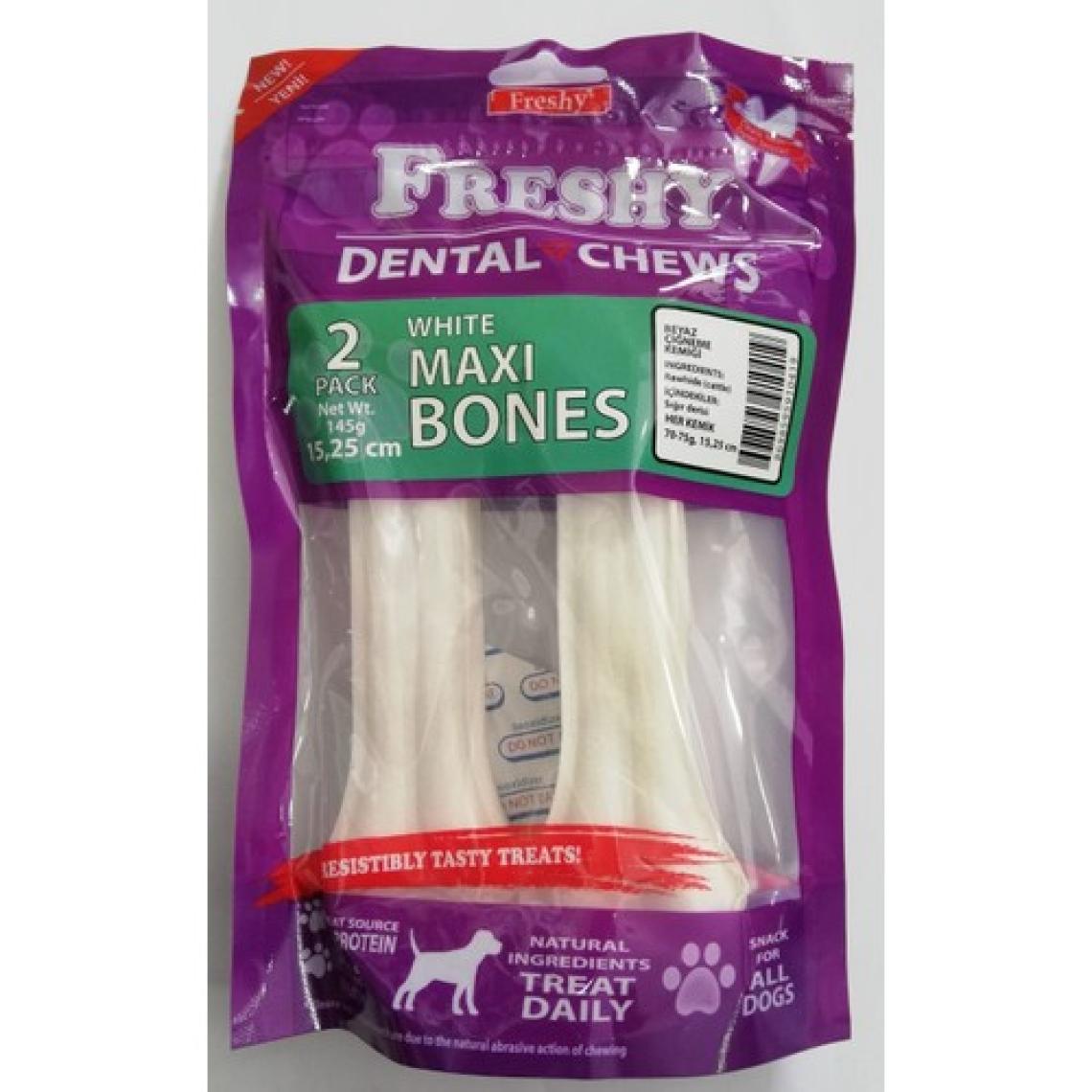 Freshy Beyaz Press Deri Köpek Çiğneme Kemiği 70-75 gr x 2