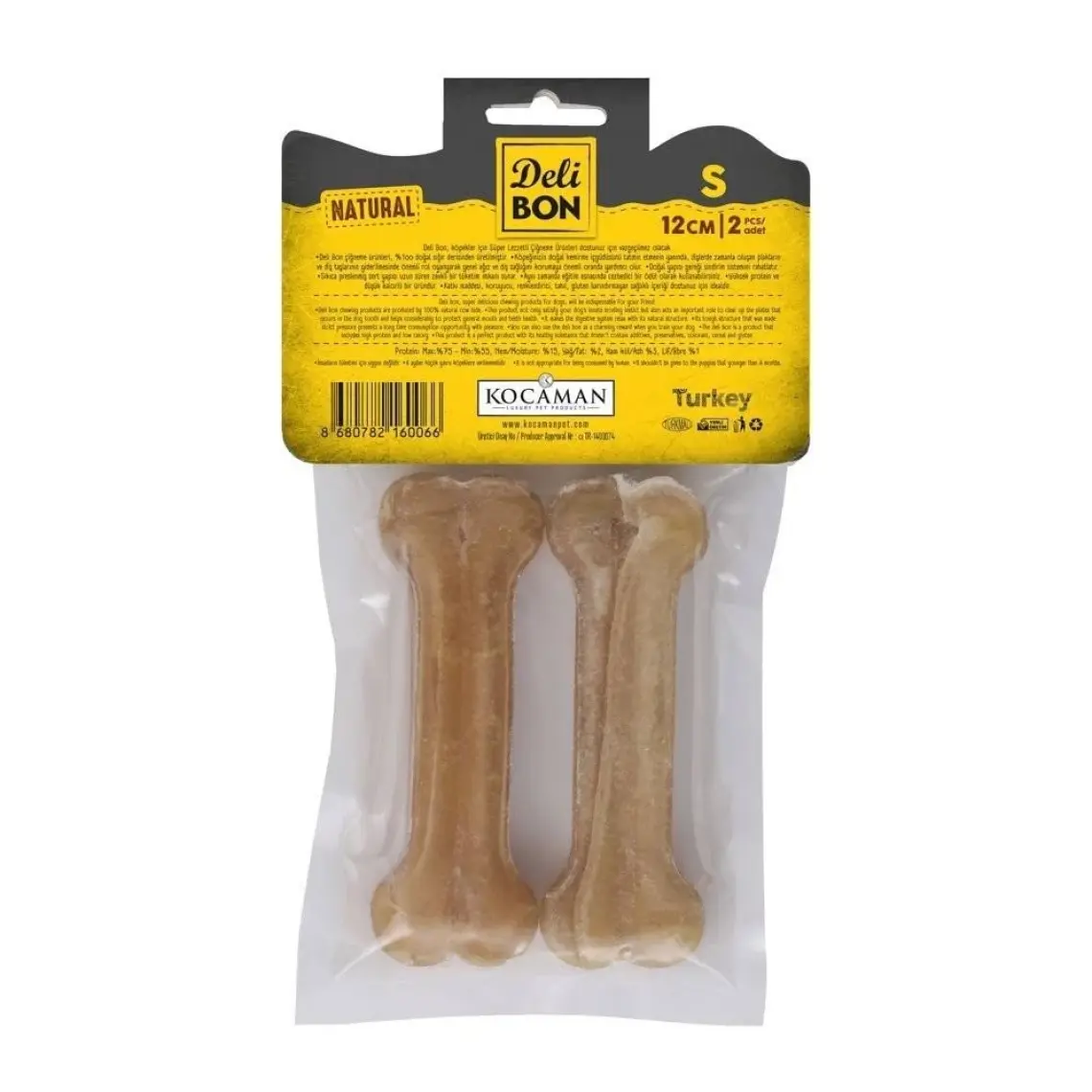 Delibon Pres Kemik 12 cm S Boy 25'li Torba Naturel