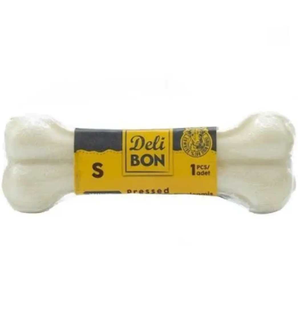 Delibon Deri Press Köpek Kemik Ödülü Medium Naturel 22 Cm 1 Adet