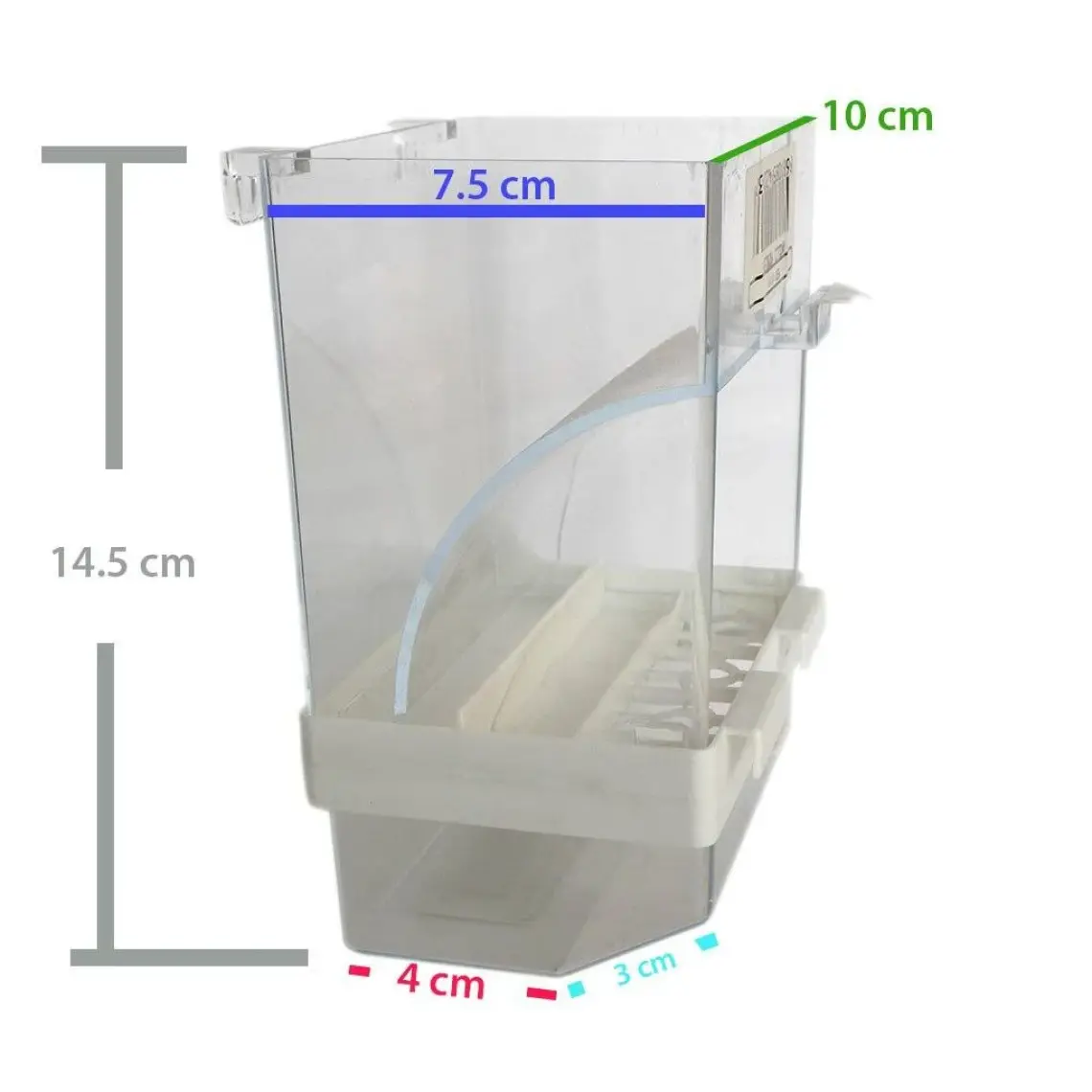 Garden Mix Akıllı Kuş Yemliği Taban Hazneli Beyaz (10 - 7,5) - 14,5 cm
