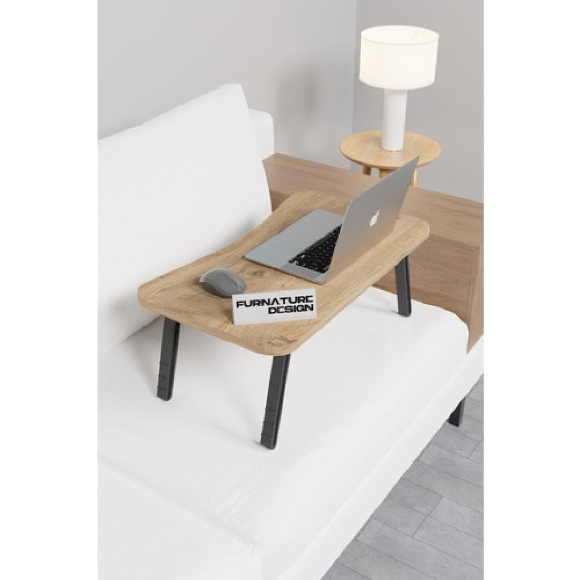 Furnature Design Katlanır Laptop Masası Sehpası Çalışma Yatak Kahvaltı Masası 60X35 cm Atlantik Çam