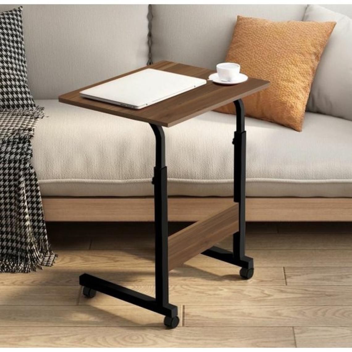 servetavcı Yükseklik Ayarlı Laptop Sehpası - Ceviz (Tekerli) 60 x 40 cm