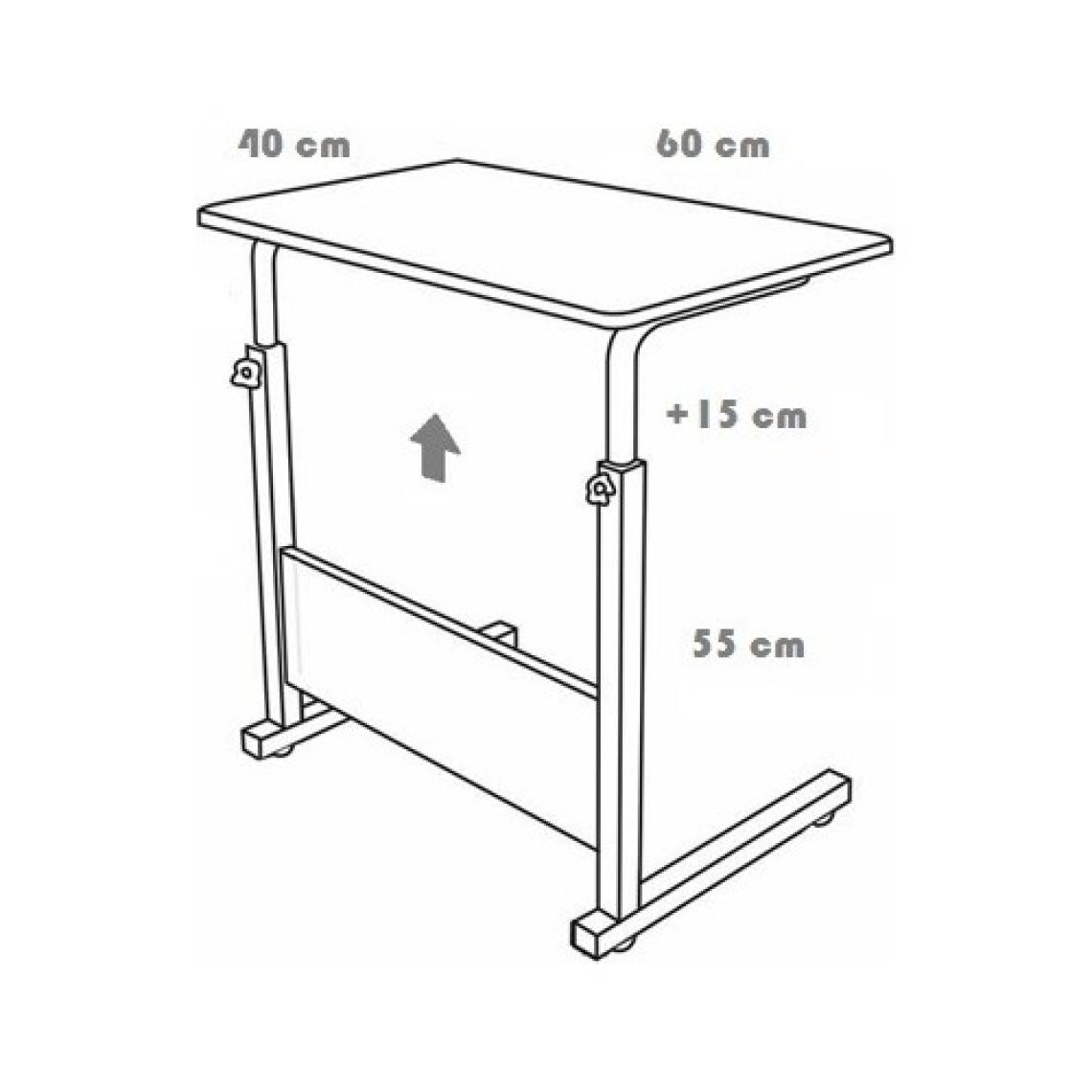 servetavcı Yükseklik Ayarlı Laptop Sehpası - Ceviz (Tekerli) 60 x 40 cm