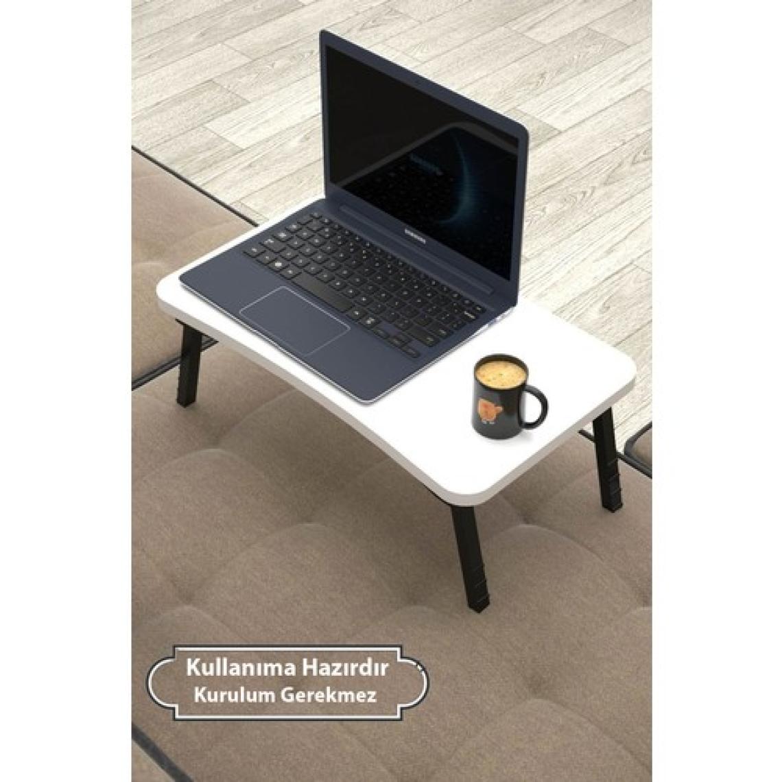 Mobezzo Laptop Sehpası Seyyar Kahvaltı  Masası Katlanır Çalışma Sehpası Beyaz