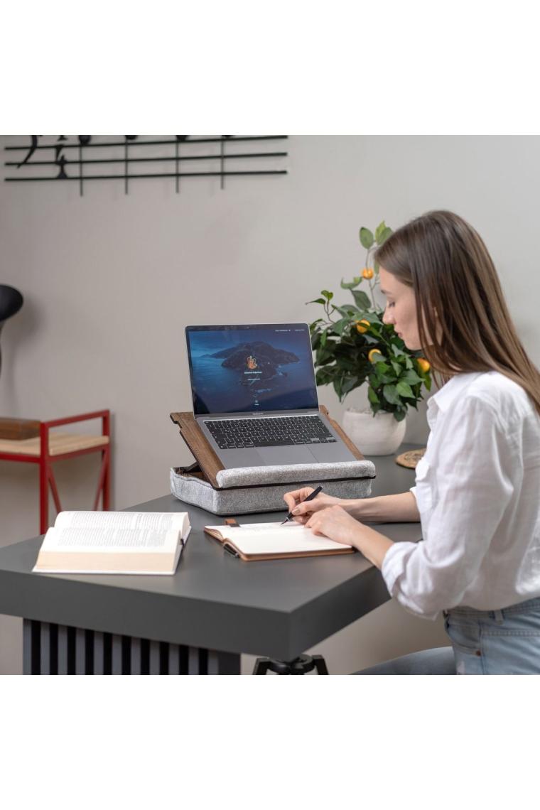 - Eğim Ayarlanabilir Çekmeceli Mousepad Minderli Laptop Sehpası - Ceviz Ls051