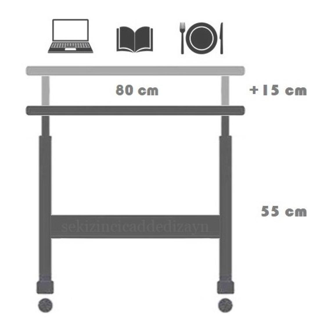 servetavcı Yükseklik Ayarlı Çalışma Masası - Atlantik Çam (Tekerli) 80X40