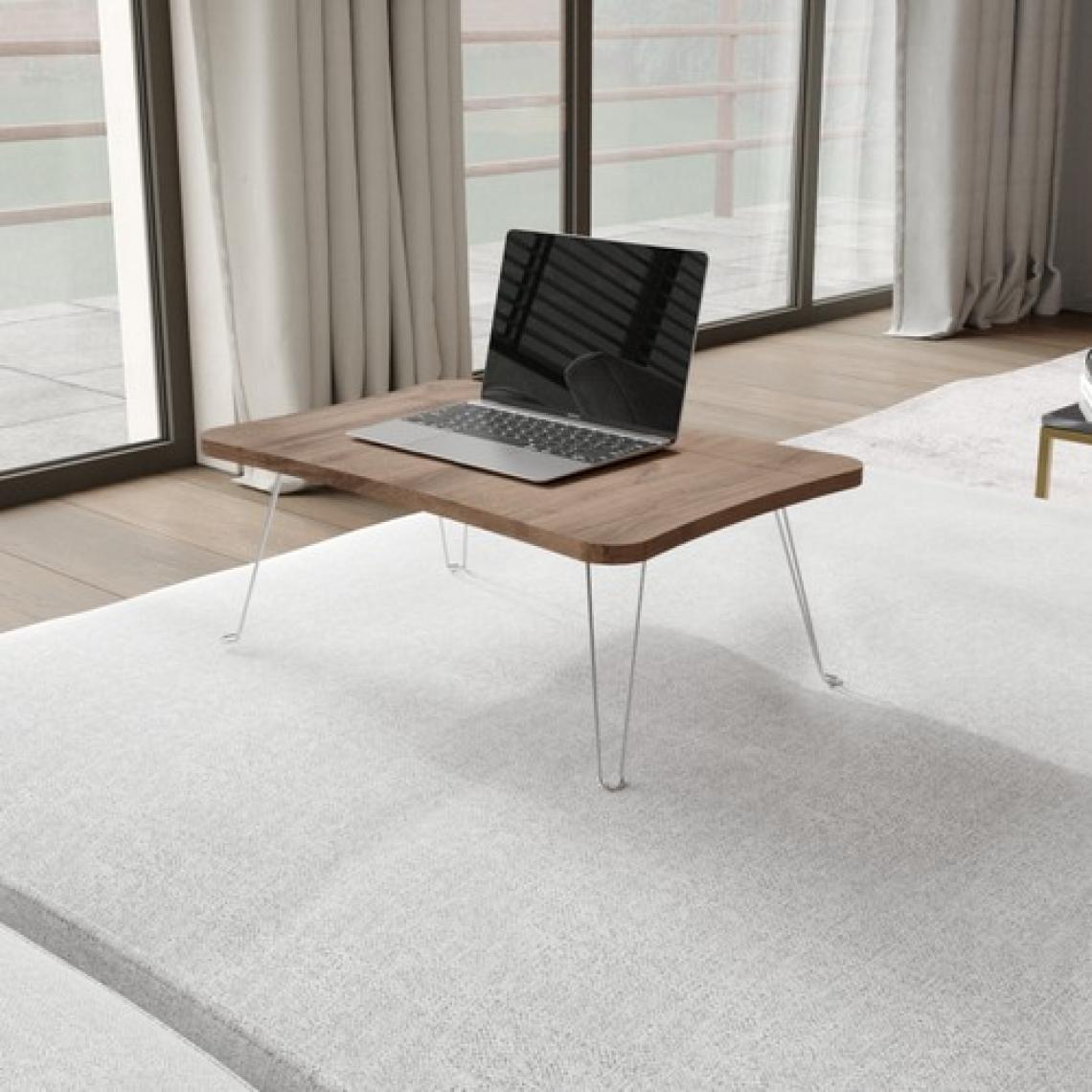 Taşınabilir Katlanır Yatak Koltuk Üstü Hasta Servis Laptop Bilgisayar Çalışma Sehpası - Ceviz