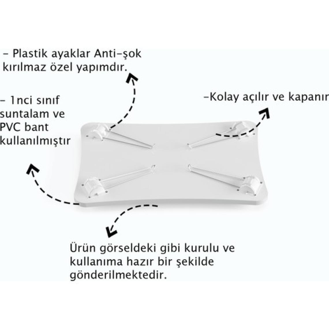 Taşınabilir Katlanır Yatak Koltuk Üstü Hasta Servis Laptop Bilgisayar Çalışma Sehpası - Ceviz