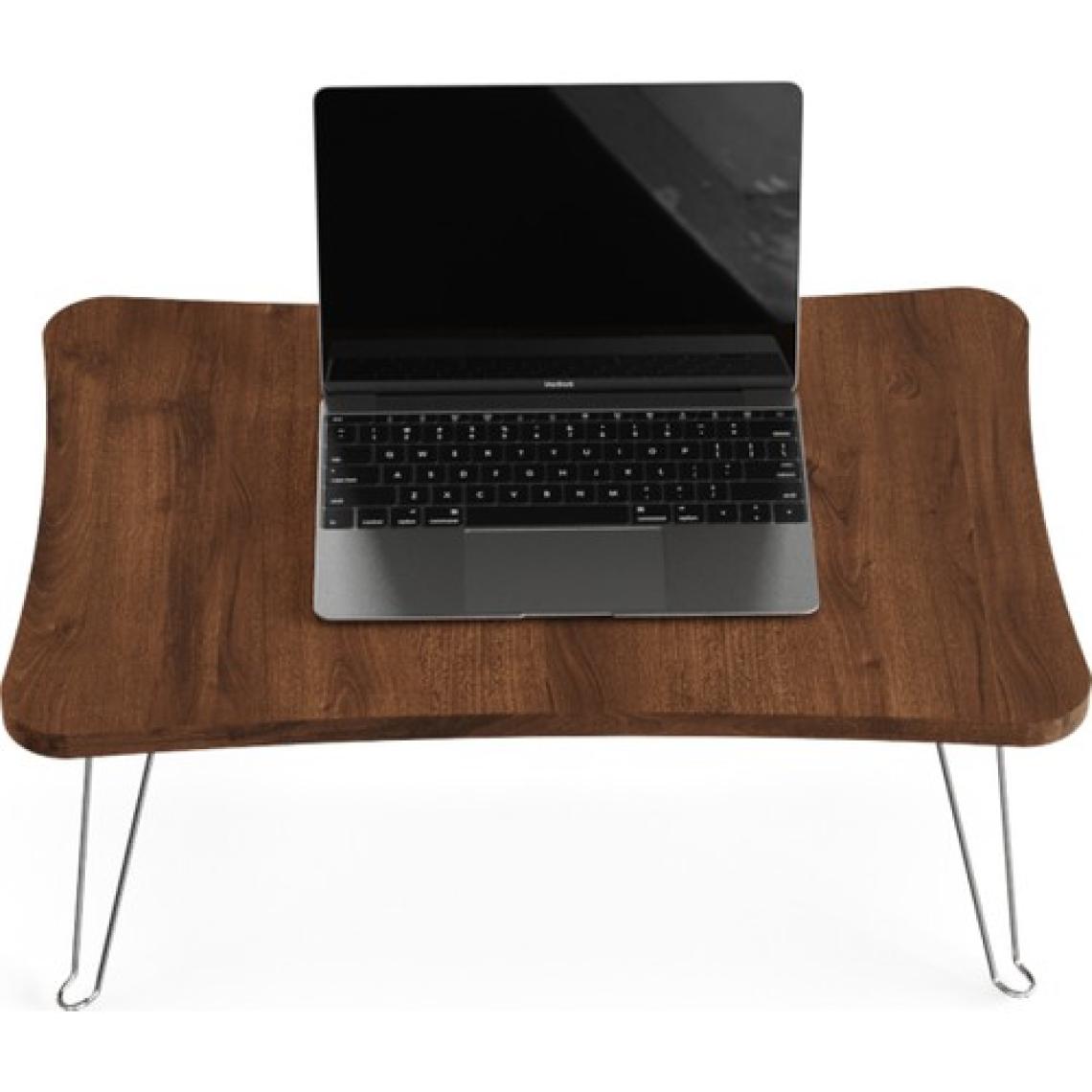 Taşınabilir Katlanır Yatak Koltuk Üstü Hasta Servis Laptop Bilgisayar Çalışma Sehpası - Ceviz