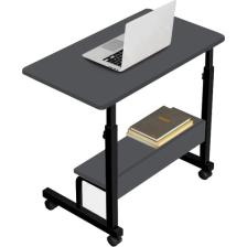 servetavcı Esil Yükseklik Ayarlı Raflı Laptop Sehpası ve Çalışma Masası - Antrasit (Tekerli) 70X40