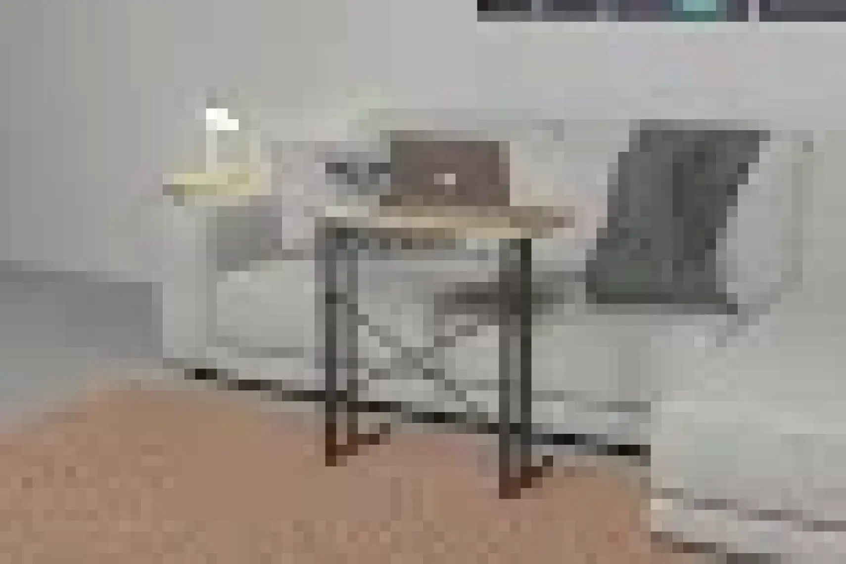 Furnature Design Metal Ayaklı Laptop Sehpası Kahvaltı Masası Çalışma Sehpası Atlantik Çam 60X35