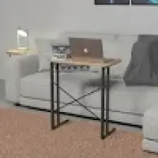Furnature Design Metal Ayaklı Laptop Sehpası Kahvaltı Masası Çalışma Sehpası Atlantik Çam 60X35