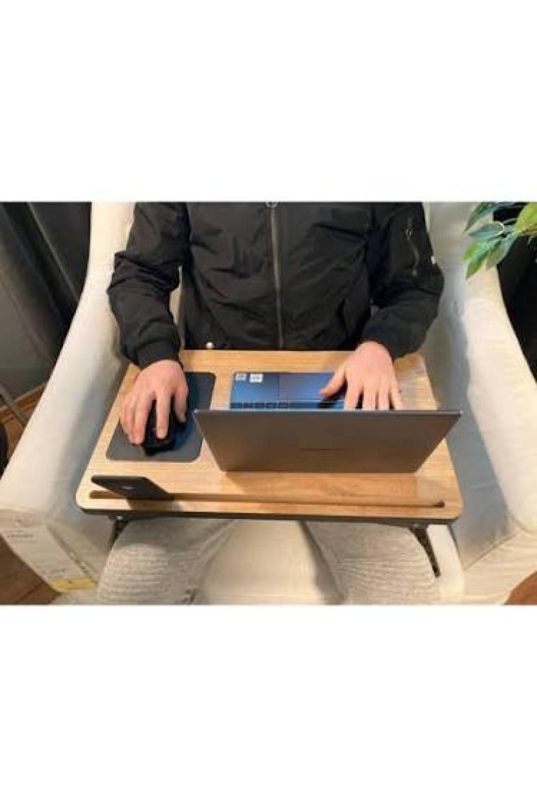 Axolotl Foldaway Telefon ve Tablet Bölmeli Katlanır Ayaklı Laptop Sehpası Notebook Bilgisayar Çalışma Masası,foldaway01