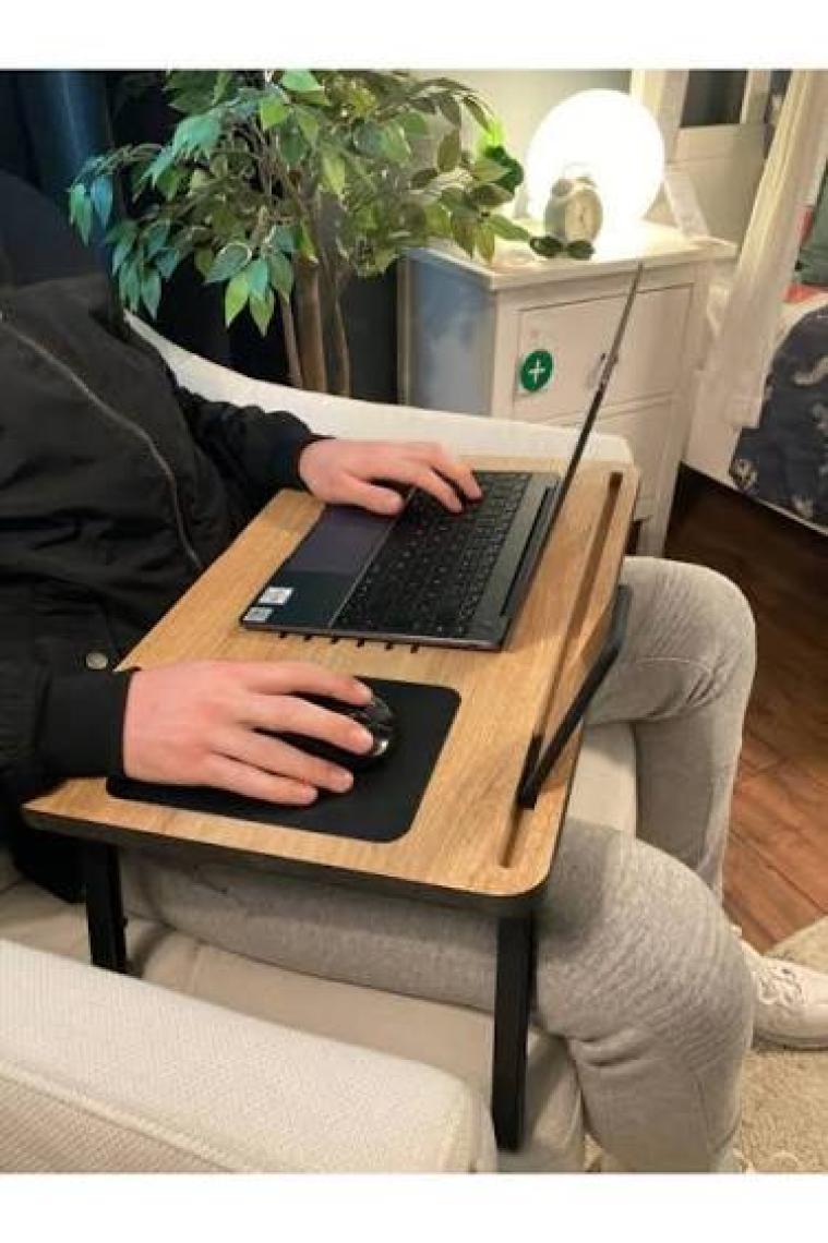 Axolotl Foldaway Telefon ve Tablet Bölmeli Katlanır Ayaklı Laptop Sehpası Notebook Bilgisayar Çalışma Masası,foldaway01