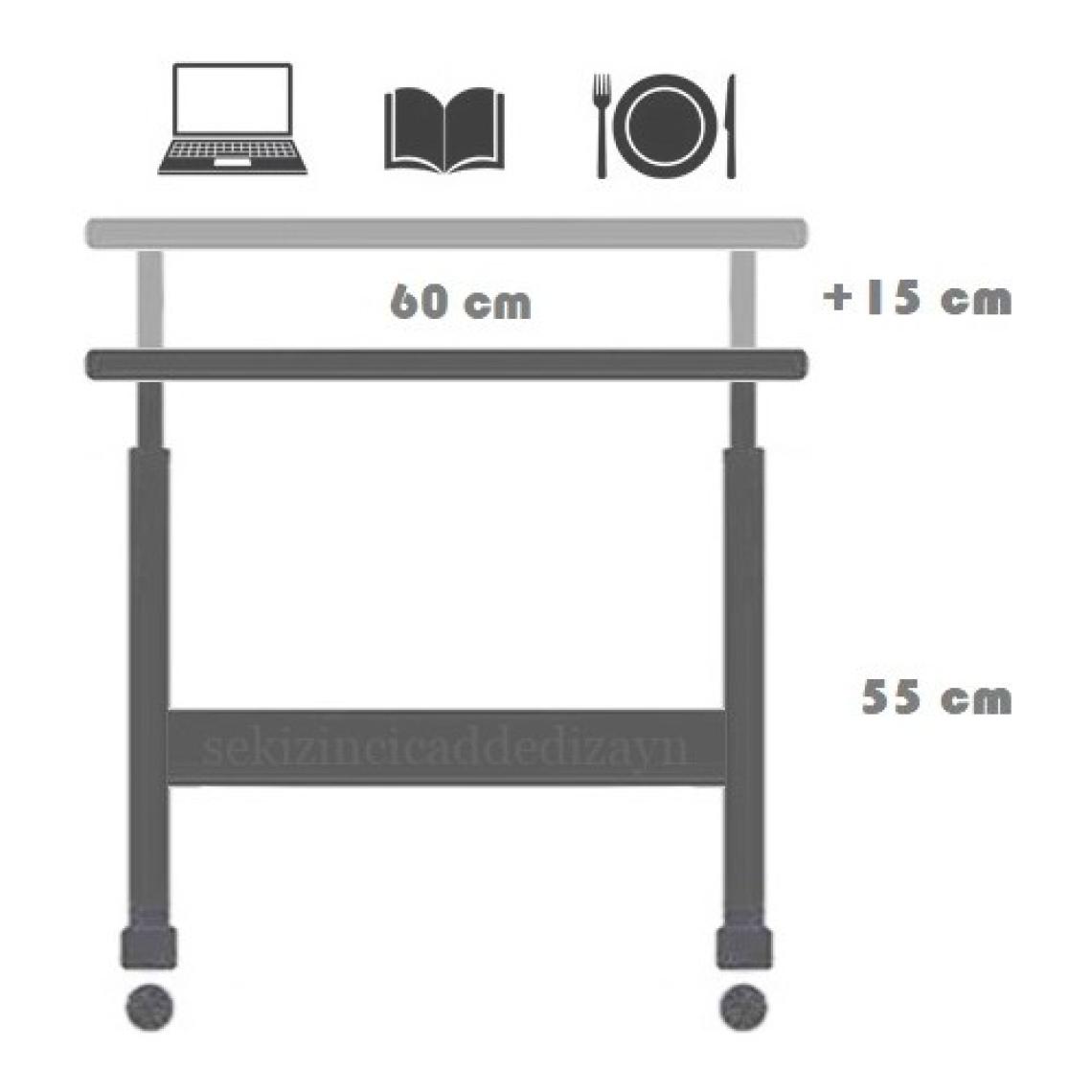 servetavcı Yükseklik Ayarlı Laptop Sehpası Atlantik Çam 60 x 40 cm