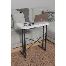 Furnature Design Metal Ayaklı Laptop Sehpası Kahvaltı Masası Çalışma Sehpası 60X35 - Beyaz
