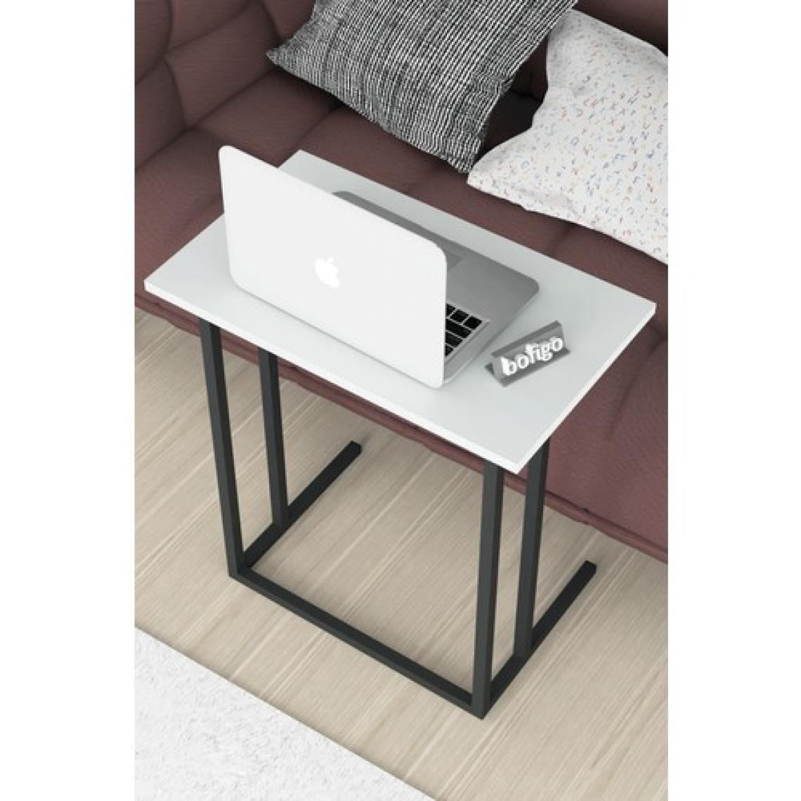 Bofigo Metal Ayaklı Laptop Sehpası Kahvaltı Masası Çalışma Sehpası Beyaz
