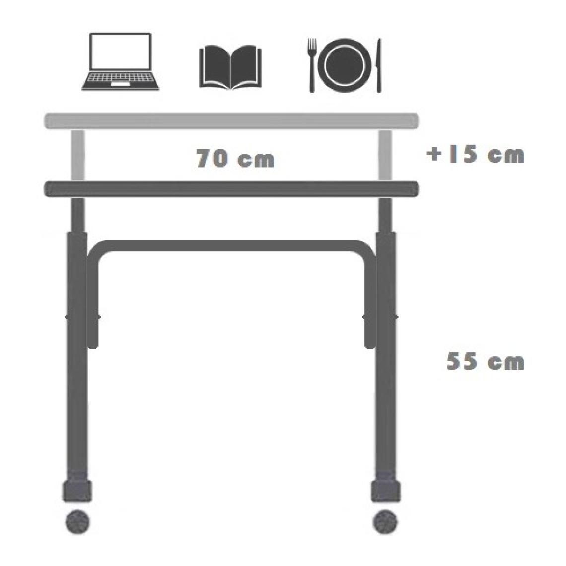 servetavcı Yükseklik Ayarlı Laptop Sehpası ve Çalışma Masası - Antrasit (Tekerli) 70X40